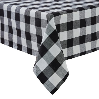 Park Designs Buffalo Check Black and Cream Tablecloth 54" X 54"