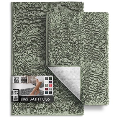 Hearth & Harbor Bathroom Rugs, Machine Washable Chenille Bath Mat for Bathroom