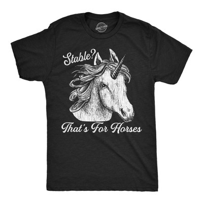 Mens Funny T Shirts Stable Thats for Horses Sarcastic Unicorn Graphic Novelty Tee for Men - Crazy Dog Men's T Shirt for Animal Lovers