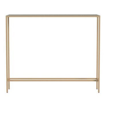 Darrin Narrow Mini Console Table with Mirrored Top - Gold - SEI