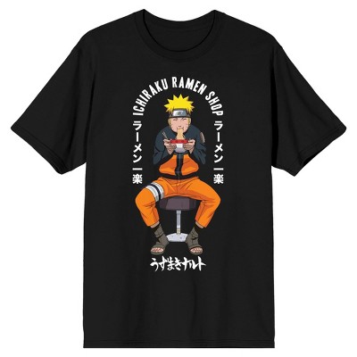 Naruto Shippuden Anime Cartoon Ichiraku Ramen Men's Black Shirt