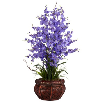 Nearly Natural Dancing Lady Artificial Flower Arrangement, Purple