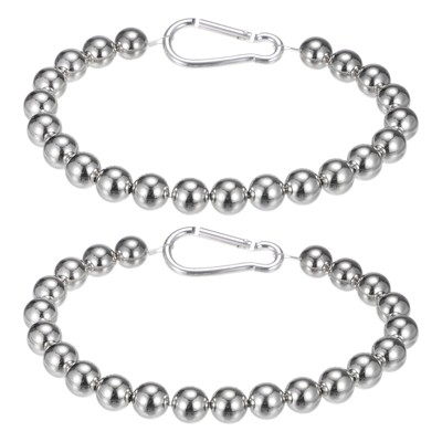 Unique Bargains Stainless Steel Indoor Outdoor Durable Flag Pole Beaded 0.71" Flagpole Retainer Ring Silver