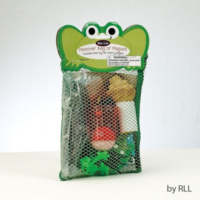 Rite Lite 8.75" Green and Red Passover Mesh Bag with Plagues