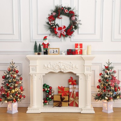 Artificial Christmas Tree With Warm White LED Lights- 3Ft Fiber Optic-Like Flocked Tree  for Home, Shops, Party and Holiday Christmas Decoration