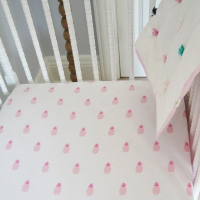 Lush Décor Fitted Crib Sheet Pineapples Pink