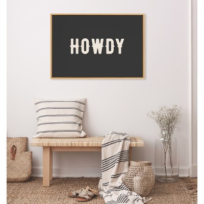 Kate & Laurel All Things Decor 23"x33" Sylvie Howdy Landscape Black Framed Canvas by Honey Island Studio