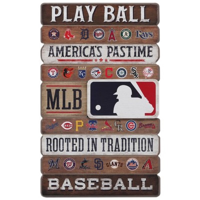 MLB Baseball Wood Plank Sign Panel