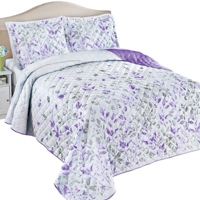 Collections Etc Scaling Leaves Quilted Bedspread