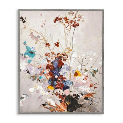 Stupell Industries Earth Tones Floral Abstraction Framed Giclee Art