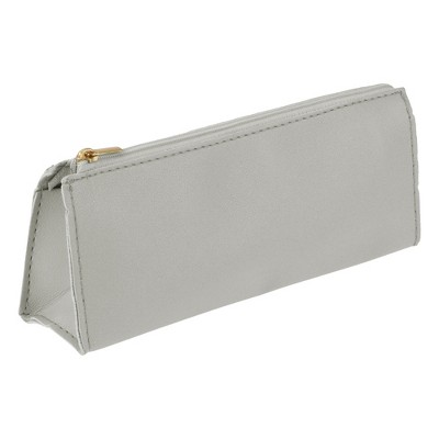 Unique Bargains Faux Leather Zipper Pencil Case