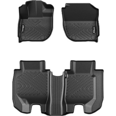 All-Weather Floor Mats for 2016-2022 HR-V - TPE Custom Fit Liners, Front & 2nd Row (Black)