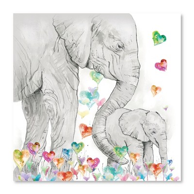 Courtside Market Mom & Baby Elephant 16x16 Gallery-Wrapped Canvas