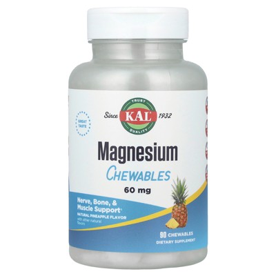 KAL Magnesium Chewables, Pineapple, 60 mg, 90 Chewables