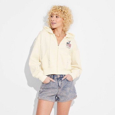 Women's Looney Tunes Bugs Bunny Graphic Hoodie Sweatshirt - Cream
