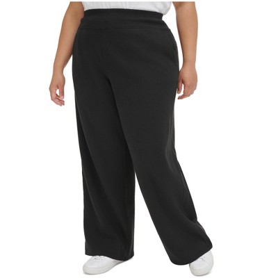 Calvin Klein Womens Wide Leg Fleece Knit Casual Lounge Pants