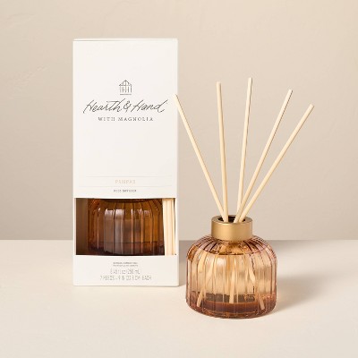 8.45 fl oz Ribbed Glass Diffuser - Hearth & Hand™ with Magnolia