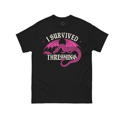 Fourth Wing: I Survived Threshing (Pink Dragon) Unisex T-Shirt - XL