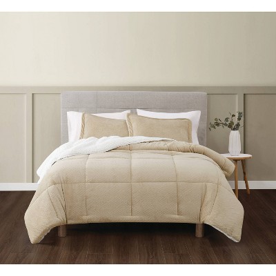 Truly Soft Basket Carved Faux Fur Comforter Set