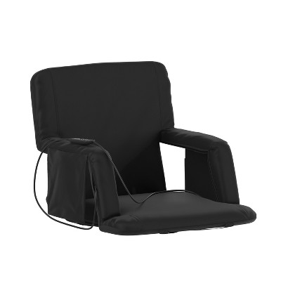 Flash Furniture Malta Portable Heated Reclining Stadium Chair with Armrests, Heated Padded Back & Heated Seat with Dual Storage Pockets and Backpack Straps