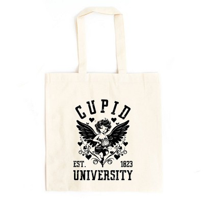 City Creek Prints Cupid Distressed Canvas Tote Bag - 15x16 - Natural
