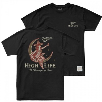 Mens Miller High Life In The Moon Front and Back Print T-Shirt