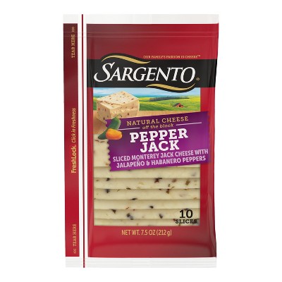 Sargento Natural Pepper Jack Sliced Cheese - 7.5oz/10 slices