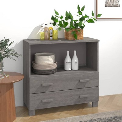 vidaXL Sideboard Light Gray Solid Pine Wood and Engineered Wood