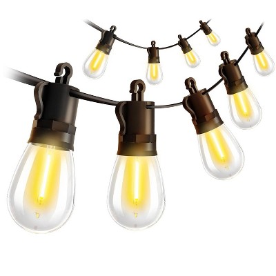 Itopfox Outdoor String Lights with Remote Control, 50Ft Waterproof Dimmable LED Patio Lighting, 15 Edison Bulbs for Backyard, Garden, Gazebo