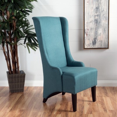 Modern Tufted Wooden Upholstered Dining Chair with wings for Bedroom and living room,blue-Christopher Knight Home