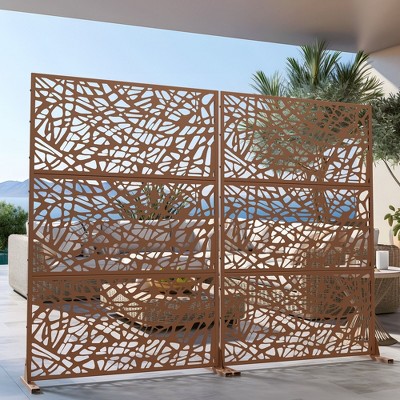 PexFix Outdoor Metal Privacy Screen Garden Fence in Web Pattern