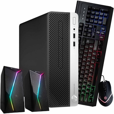 Refurbished HP ProDesk 400G6 Desktop Computer-Intel i5-16GB DDR4 RAM-250GB NVMe+500GB SSD-Keyboard&Mouse-Speaker-Win 11 Pro-Manufacturer Refurbished