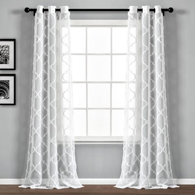 2pk 38"x84" Lush Décor Sheer Avon Trellis Curtain Panels