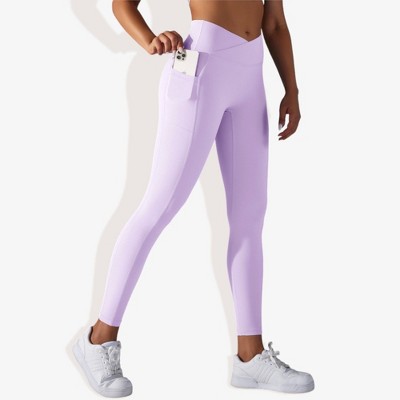 Anna-Kaci Active Women's Overlap High-Waisted with Pockets Seamless Yoga Workout Compression Tights