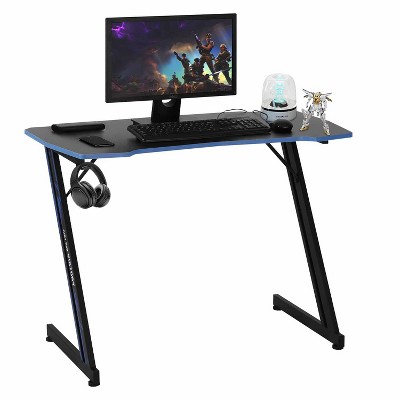 BestMassage 35/47 Inch Gaming Desk Z-Shaped PC Computer Desk with Carbon Fiber Surface Adjustable Leg Pads