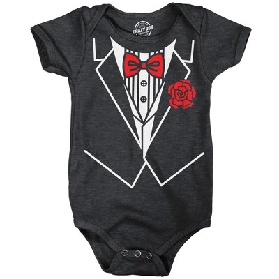 Classic Tuxedo Baby Bodysuit Funny Sarcastic Suit Graphic Novelty Jumper for Infants - Crazy Dog Baby Bodysuit With Sarcastic Sayings