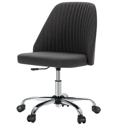 Mr Ironstone Modern Fabric Armless Adjustable Swivel Office Desk Chairs with Wheels