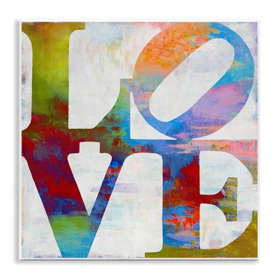 Stupell Industries Love Rainbow Background Typography Wall Plaque Art