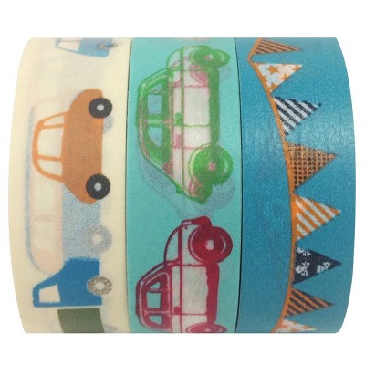 Wrapables Car Race Japanese Washi Masking Tape (Set of 3)