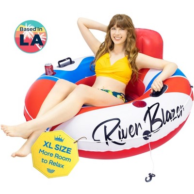 2025 Upgraded Sunlite Sports River Tube, Premium River Raft - Blazer Cool Blue XL 53"