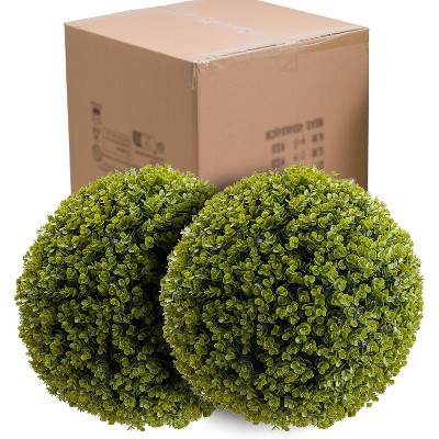 21.2" Topiary Ball 2 Pcs, Artificial Boxwood Topiary Balls Garden Spheres Decorative Balls for Patio Garden, Wedding Decoration