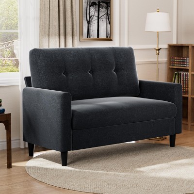 Dyonery 50" Small Loveseat Sofa Small Couch for Living Room,Chenille Comfy Love Seat with Spring Cushion,Solid Wood Frame,Tool-Free Assembly