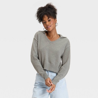 Women's Collared Neck Pullover Sweater - Universal Thread™