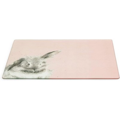Pimpernel Wrendale Designs Glass Surface Protector (Bathtime, Bunny Illustration) - Heat-Resistant Kitchen Worktop Board, 11.8" x 15.7" - Glass