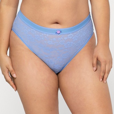 Curvy Couture Women's Plus Size No-Show Lace Brief