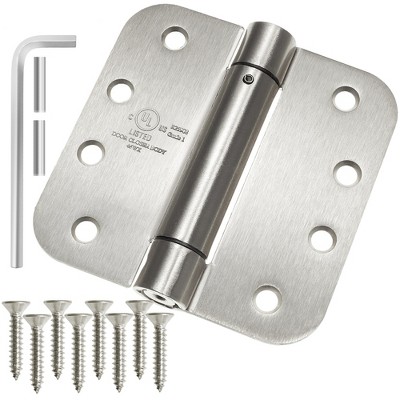 Cauldham Heavy-Duty 4" Self-closing Spring Door Hinge with 5/8" Radius Corners, UL Listed - 2 Pack