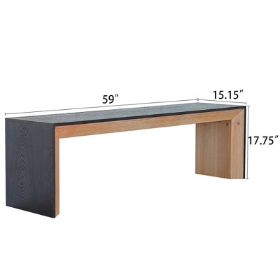Dexmalle Rustic Minimalist Wood Bench