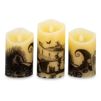 Ukonic Disney Nightmare Before Christmas LED Flickering Flameless Candles | Set of 3