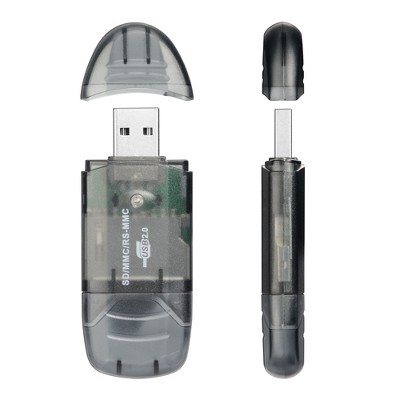 INSTEN SDHC / SD / MMC Memory Card Reader to USB 2.0 Adapter, Smoke