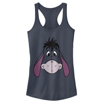 Juniors Womens Winnie the Pooh Eeyore Big Face Racerback Tank Top